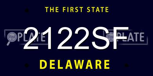 2122SF Delaware License Plate