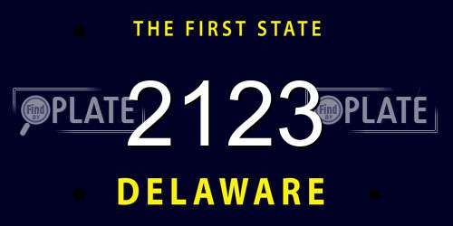 2123 Delaware License Plate