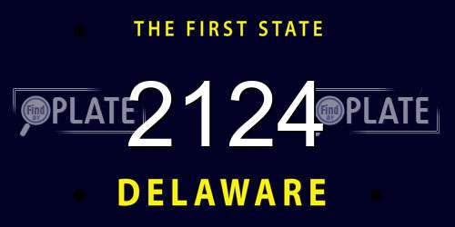 2124 Delaware License Plate