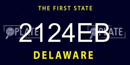 2124EB Delaware License Plate