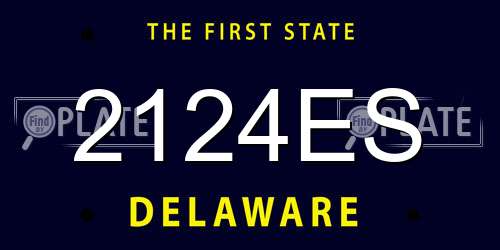 2124ES Delaware License Plate