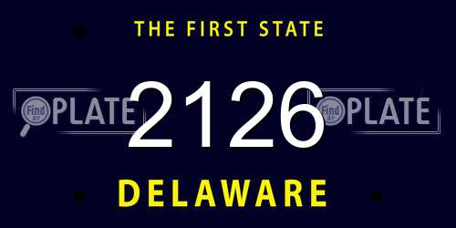 2126 Delaware License Plate