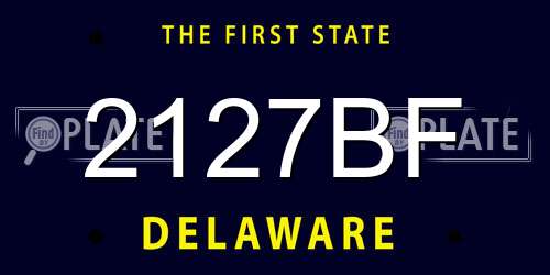 2127BF Delaware License Plate