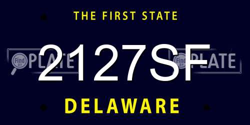 2127SF Delaware License Plate
