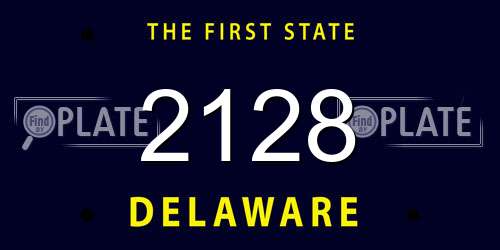2128 Delaware License Plate