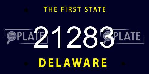 21283 Delaware License Plate