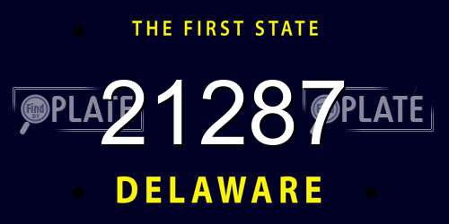21287 Delaware License Plate