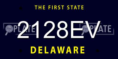 2128EV Delaware License Plate
