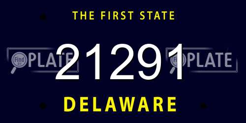 21291 Delaware License Plate