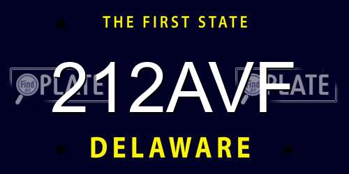 212AVF Delaware License Plate
