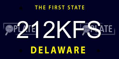 212KFS Delaware License Plate