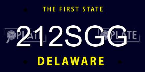 212SGG Delaware License Plate
