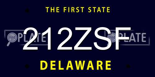 212ZSF Delaware License Plate