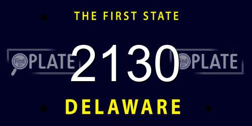 2130 Delaware License Plate