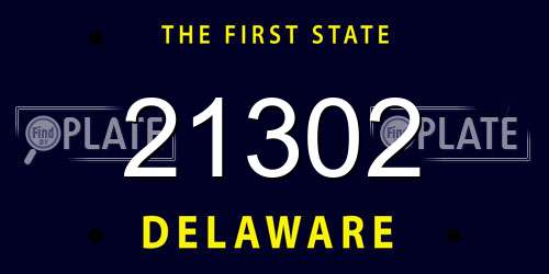 21302 Delaware License Plate
