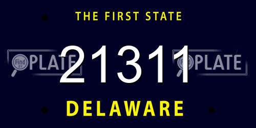 21311 Delaware License Plate