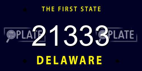 21333 Delaware License Plate