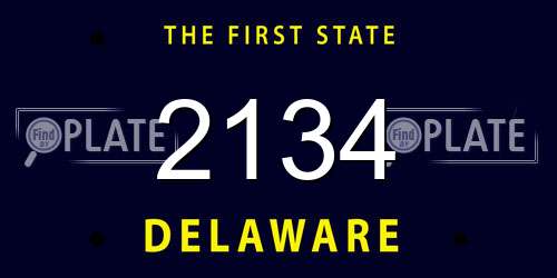 2134 Delaware License Plate