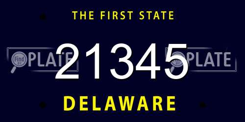 21345 Delaware License Plate