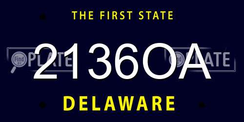 2136OA Delaware License Plate
