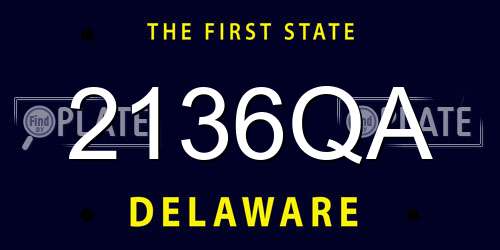 2136QA Delaware License Plate