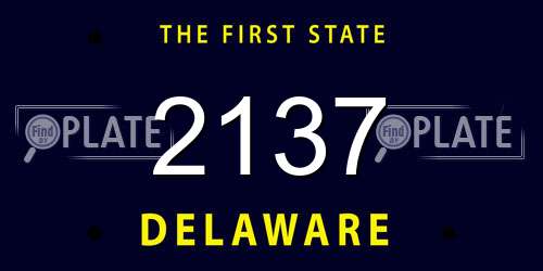 2137 Delaware License Plate