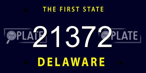21372 Delaware License Plate