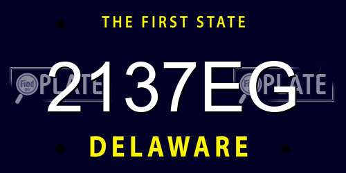 2137EG Delaware License Plate
