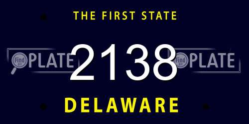 2138 Delaware License Plate
