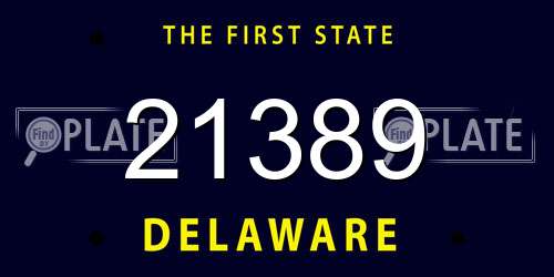 21389 Delaware License Plate