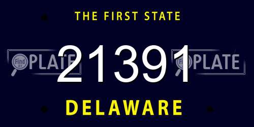 21391 Delaware License Plate