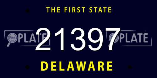 21397 Delaware License Plate