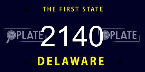 2140 Delaware License Plate