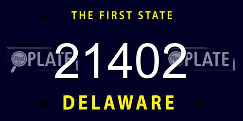 21402 Delaware License Plate