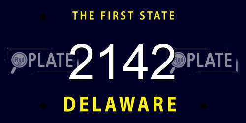 2142 Delaware License Plate