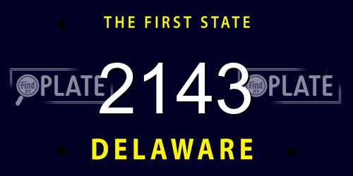 2143 Delaware License Plate