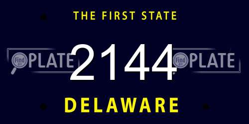 2144 Delaware License Plate