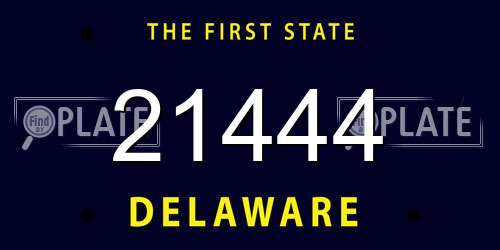 21444 Delaware License Plate