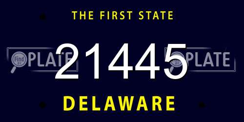 21445 Delaware License Plate