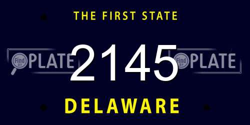 2145 Delaware License Plate