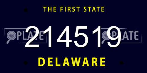 214519 Delaware License Plate
