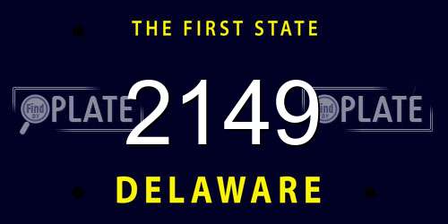 2149 Delaware License Plate