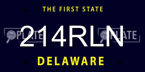 214RLN Delaware License Plate