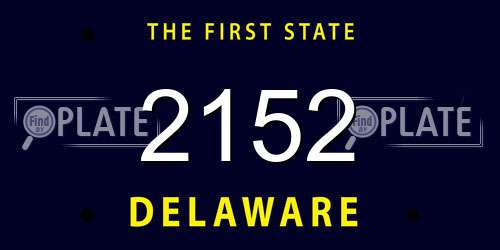2152 Delaware License Plate