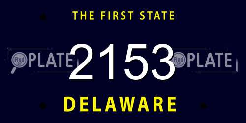 2153 Delaware License Plate