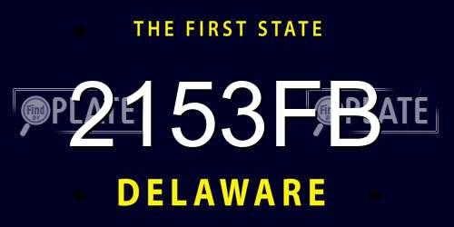 2153FB Delaware License Plate