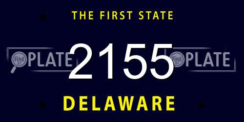 2155 Delaware License Plate