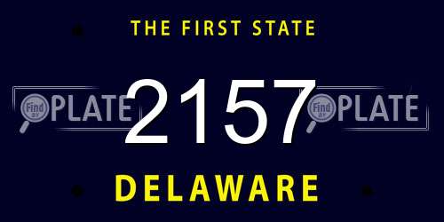 2157 Delaware License Plate