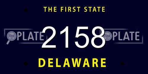 2158 Delaware License Plate