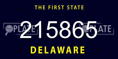 215865 Delaware License Plate